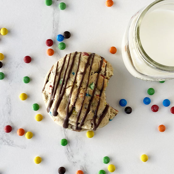 M & M Chocolate Chip Stuffed Cookies