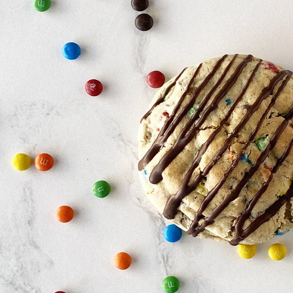 M & M Chocolate Chip Stuffed Cookies