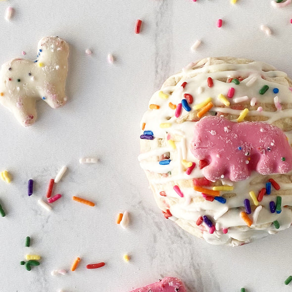 Circus Animal Sprinkle Stuffed Cookies