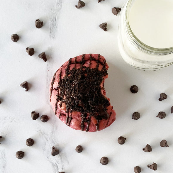 Raspberry Dark Chocolate Stuffed Cookie