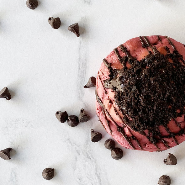 Raspberry Dark Chocolate Stuffed Cookie