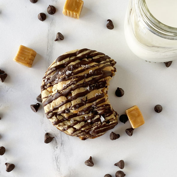 Salted Caramel Chocolate Chip Stuffed Cookies