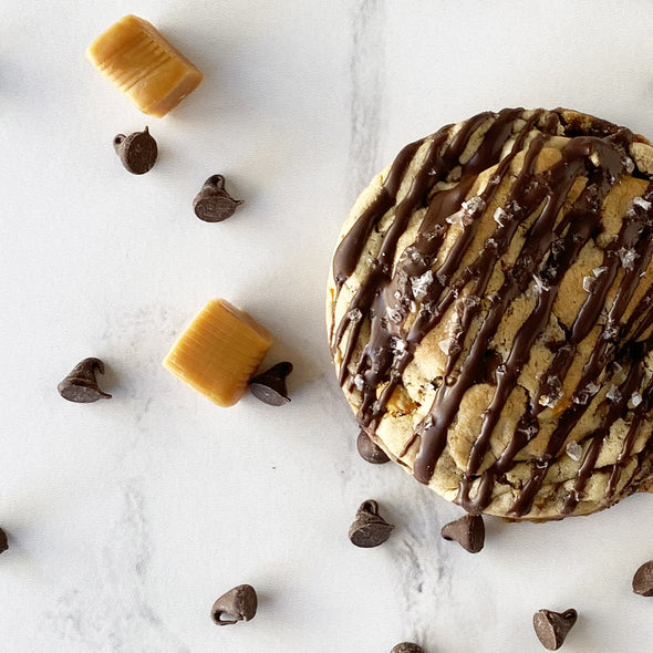 Salted Caramel Chocolate Chip Stuffed Cookies